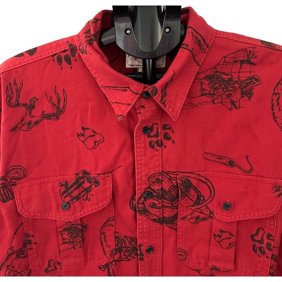 CC Filson Vintage Wash Alaskan Guide Shirt Freddy Cats Yukon Route Black Large - Picture 3 of 12